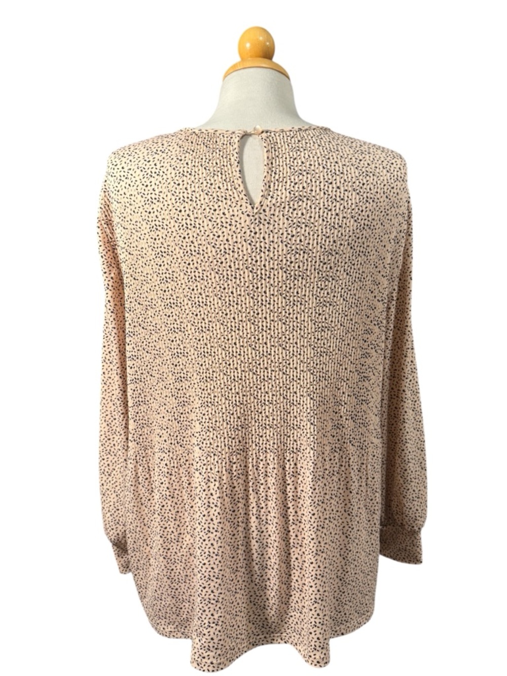 Adrianna Papell Peach Printed Long Sleeve Blouse - Picture 2 of 9